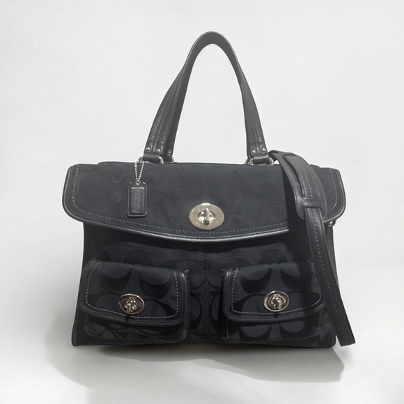 Coach Handbags - Coach Hampton Legacy Signature Canvas Monogram Laptop Bag